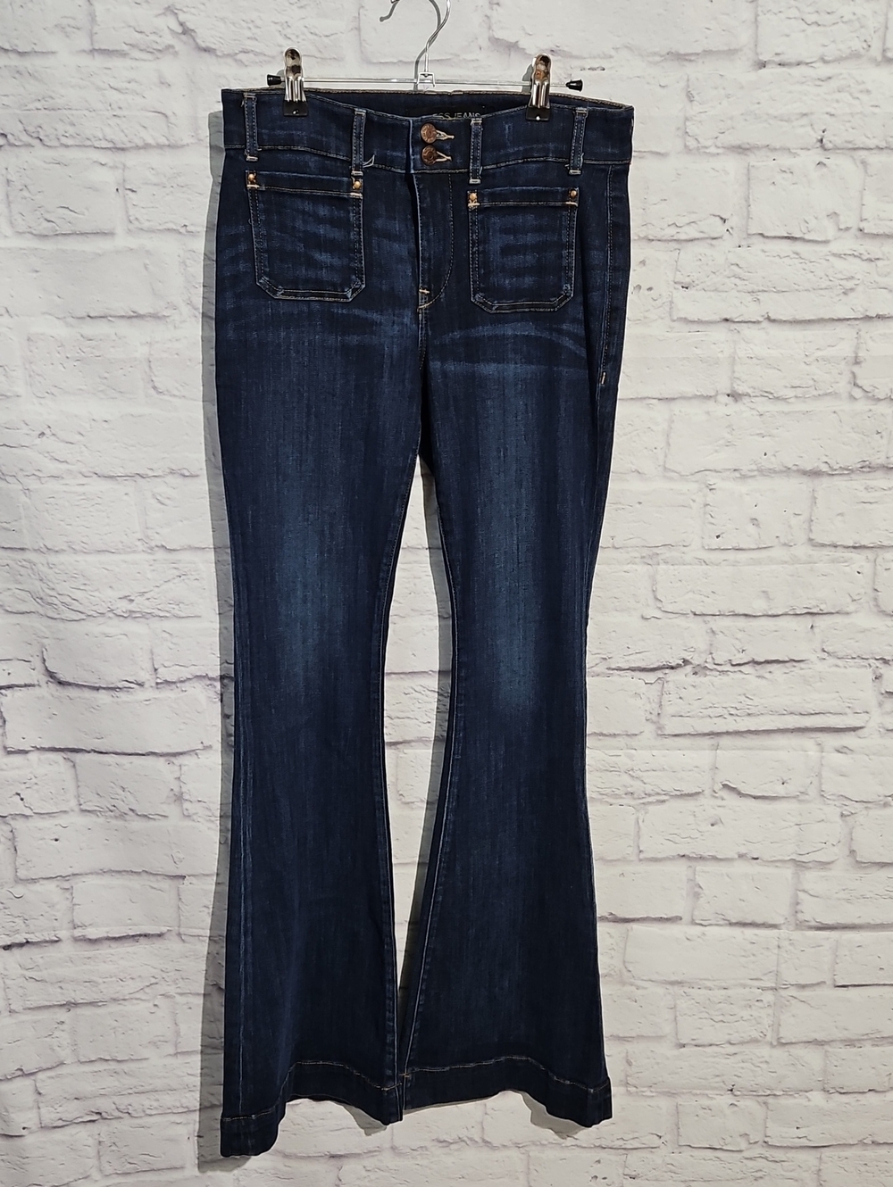 Express Dark Indigo Bell Flare Jeans
